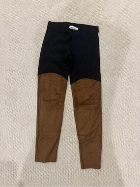 Morrissey Black Brown Faux Suede Riding Leggings Equestrian Pants M